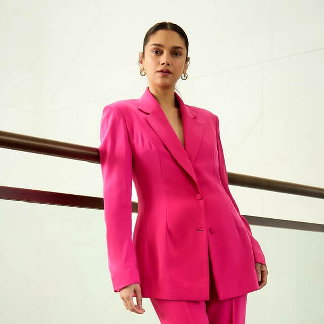 Aditi Rao Hydari's Vibrant Pink Pant Suit Unveiled