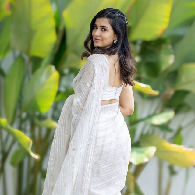 Anju Kurian's White Saree Stunner | Slay Summer Style