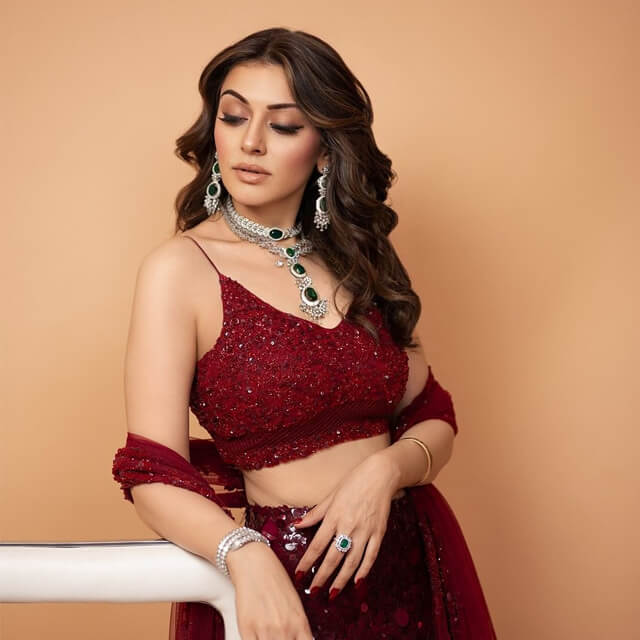 Hansika Motwani's Red Romance for Diwali 2024