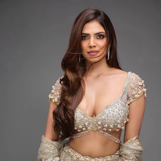 Crystal Ivory Lehenga gives Malavika Mohanan a Fairytale Moment