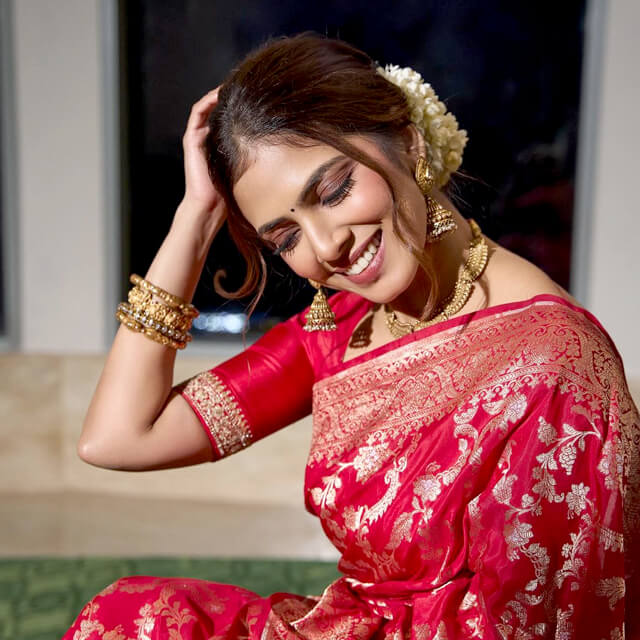 Malavika Mohanan's Red Banarasi Glory storms the internet