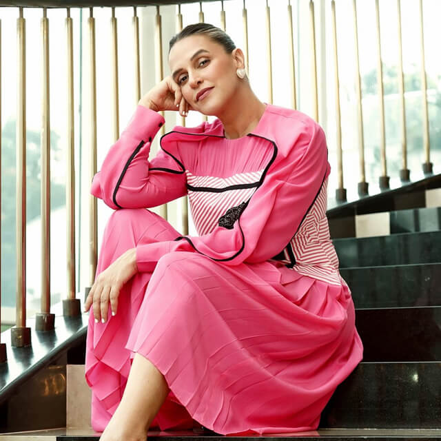 Neha Dhupia dazzles in Pink Crepe Outfit for Goa Fest 2024