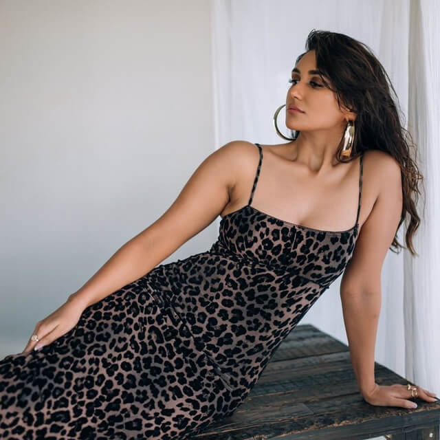 Nikita Dutta poses for a bold photoshoot in a Leopard Print Dress