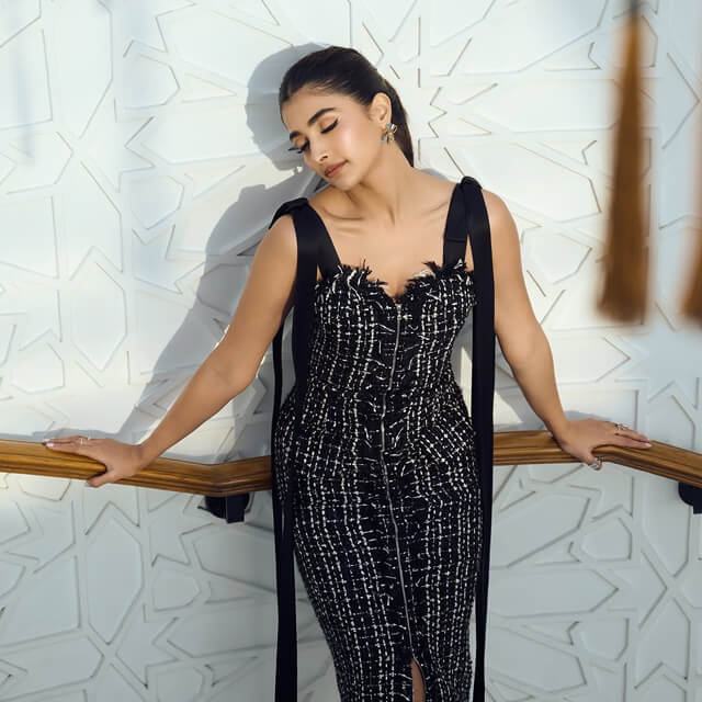 Pooja Hegde's Edgy Glam in David Koma Gown & Christian Louboutin Heels