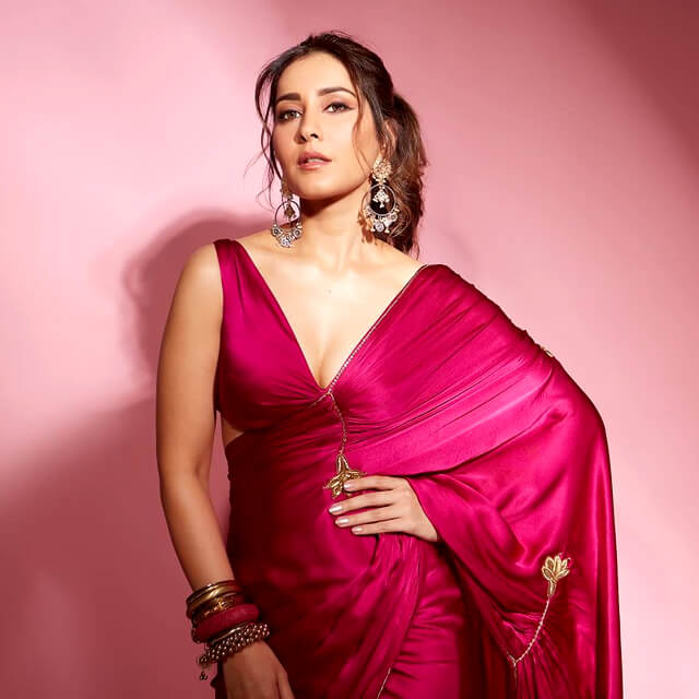 Raashi Khanna's vibrant magenta Saree creates a new fashion statement