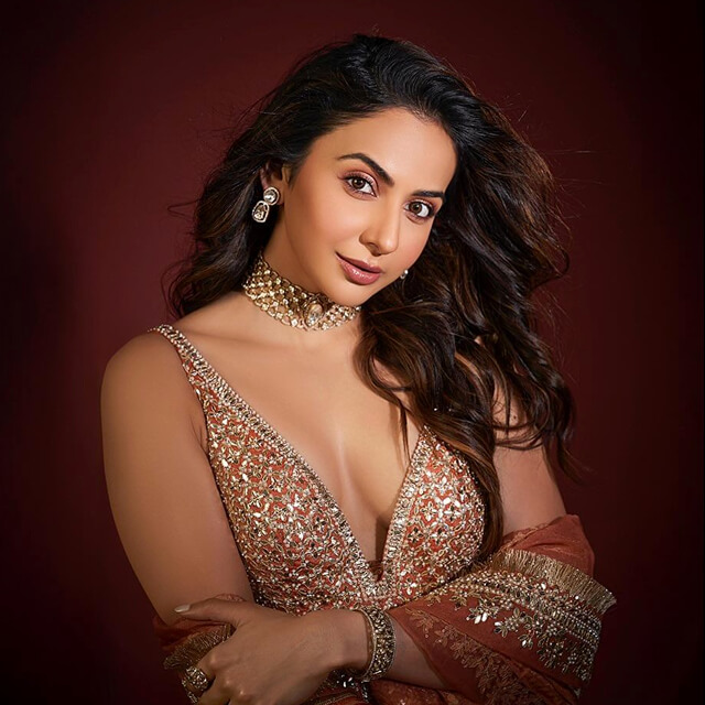 Rakul Preet's Burnt Orange Sharara sets Major Festive Fashion Goals