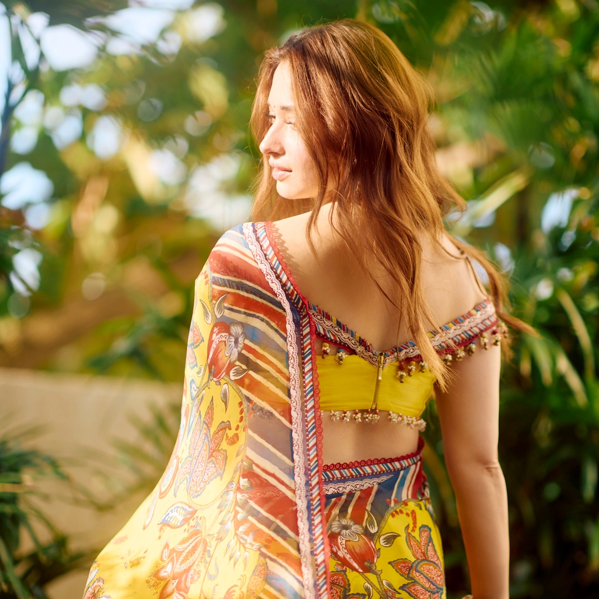 Tamannaah's Yellow Saree has a Surprise at the Back