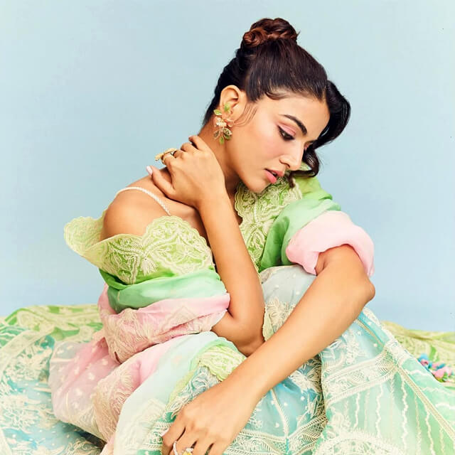 Wamiqa Gabbi's Nature inspired Ombre Butterfly Lehenga