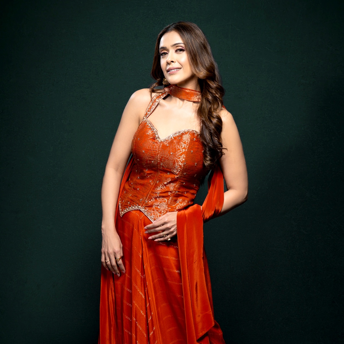Hrishitaa Bhatt Makes Rust-Orange Feel Unexpectedly Regal