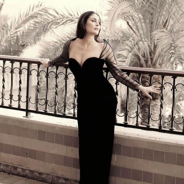 Kareena flaunts in Black Gown with Statement Sleeves