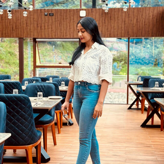 Navya Nair turns a classic Jeans and Crop Top Stylish