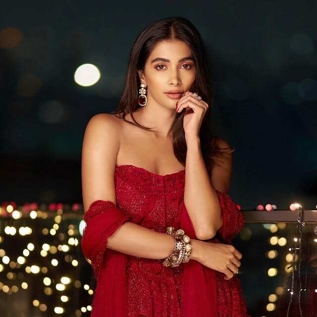 Pooja Hegde's Red Diwali Glamour 2025 Pooja Hegde's Red Diwali Glamour 2025