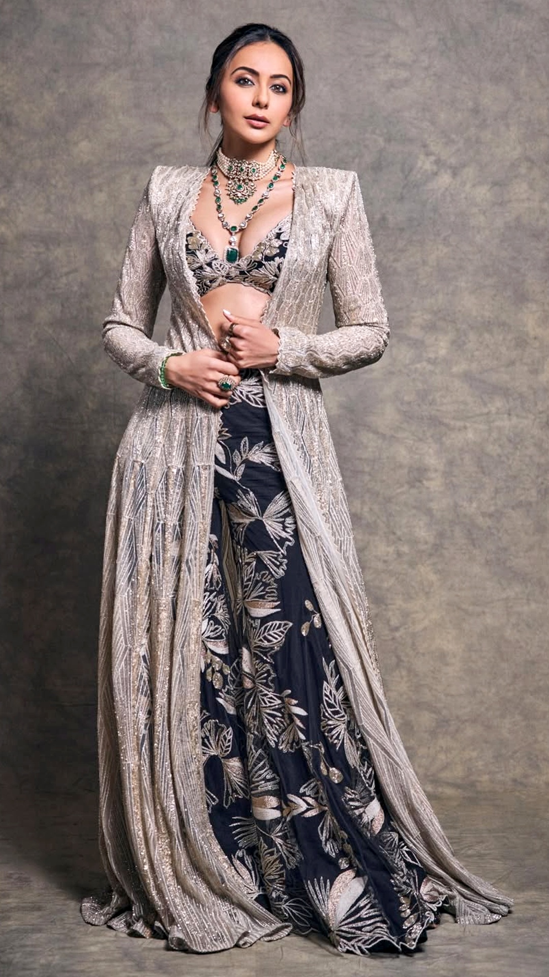 Rakul Preet Singh's Recent Photoshoot - This stunning ensemble by Ritika Mirchandani blends modern structure with traditional elegance flawlessly.