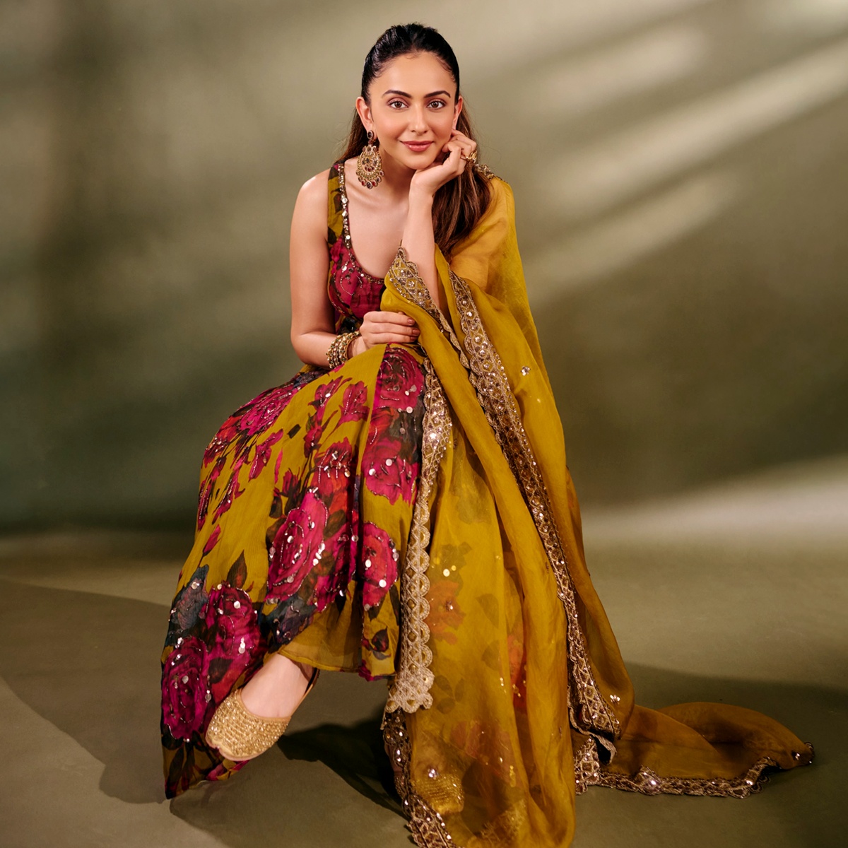 Rakul Preet Singh Layers Mustard Over Rose Pink