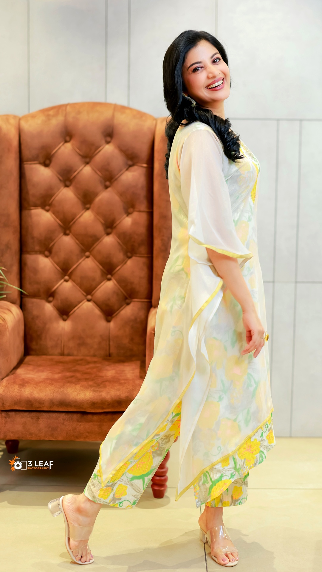 Shivada's Recent Photoshoot - A floral inner bodice becomes the outfit's focal point beneath the translucent overlay, bringing depth through colour rather than heavy ornamentation.